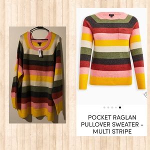 NWT TORRID Striped Raglan Sweater